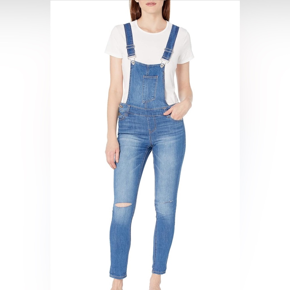 NWT✨Dollhouse Denim Skinny Overalls 9